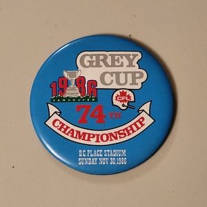 CFL 1986 Grey Cup BC Place Stadium Button
